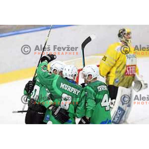 Daniel Wade Murphy of SZ Olimpija in action during IceHL match between SZ Olimpija and Vienna Capitals in Ljubljana, Slovenia on January 21, 2022