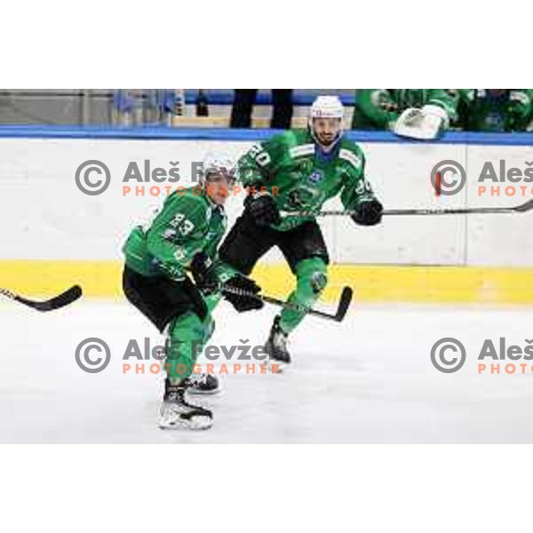 of SZ Olimpija in action during IceHL match between SZ Olimpija and Vienna Capitals in Ljubljana, Slovenia on January 21, 2022