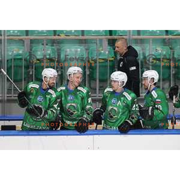 of SZ Olimpija in action during IceHL match between SZ Olimpija and Vienna Capitals in Ljubljana, Slovenia on January 21, 2022