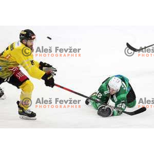 Guillaume Leclerc of SZ Olimpija in action during IceHL match between SZ Olimpija and Vienna Capitals in Ljubljana, Slovenia on January 21, 2022