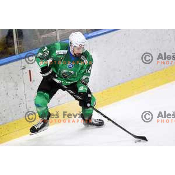 Nik Simsic of SZ Olimpija in action during IceHL match between SZ Olimpija and Vienna Capitals in Ljubljana, Slovenia on January 21, 2022