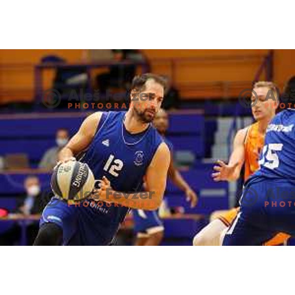 Sandi Cebular in action during Nova KBM league match between Helios Suns and Terme Olimia Podcetrtek in Domzale, Slovenia on January 22, 2022