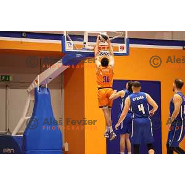 in action during Nova KBM league match between Helios Suns and Terme Olimia Podcetrtek in Domzale, Slovenia on January 22, 2022