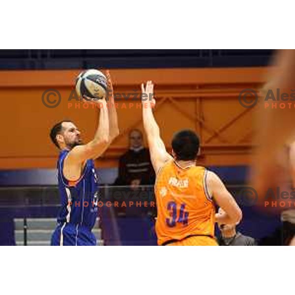 Sandi Cebular in action during Nova KBM league match between Helios Suns and Terme Olimia Podcetrtek in Domzale, Slovenia on January 22, 2022