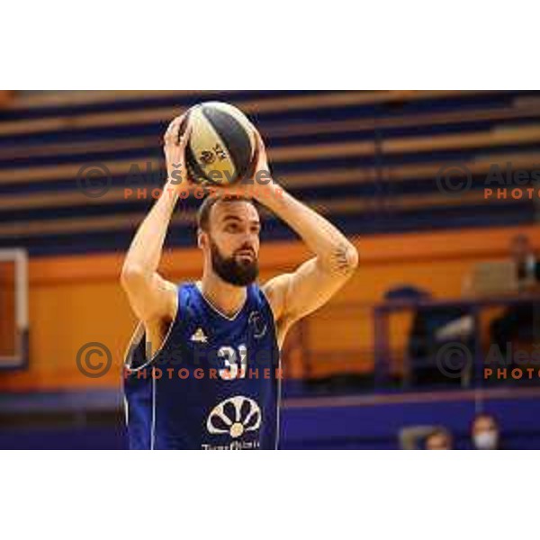 Milojko Vasilic in action during Nova KBM league match between Helios Suns and Terme Olimia Podcetrtek in Domzale, Slovenia on January 22, 2022
