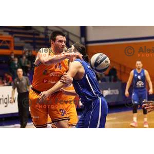 in action during Nova KBM league match between Helios Suns and Terme Olimia Podcetrtek in Domzale, Slovenia on January 22, 2022