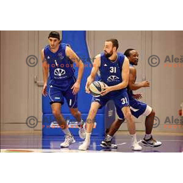 Milojko Vasilic in action during Nova KBM league match between Helios Suns and Terme Olimia Podcetrtek in Domzale, Slovenia on January 22, 2022