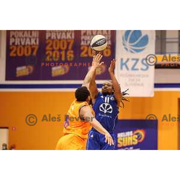 O\'Shoven Williams in action during Nova KBM league match between Helios Suns and Terme Olimia Podcetrtek in Domzale, Slovenia on January 22, 2022