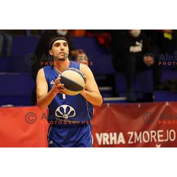 Nedzad Muratovic in action during Nova KBM league match between Helios Suns and Terme Olimia Podcetrtek in Domzale, Slovenia on January 22, 2022