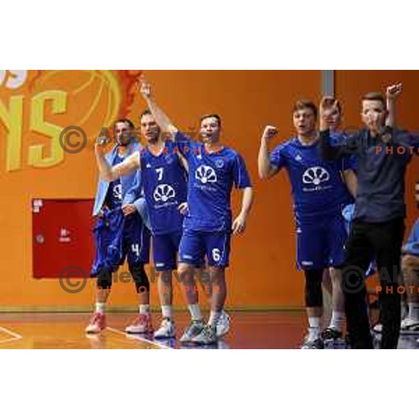 Ziga Svigelj and Matej Borsic during Nova KBM league match between Helios Suns and Terme Olimia Podcetrtek in Domzale, Slovenia on January 22, 2022