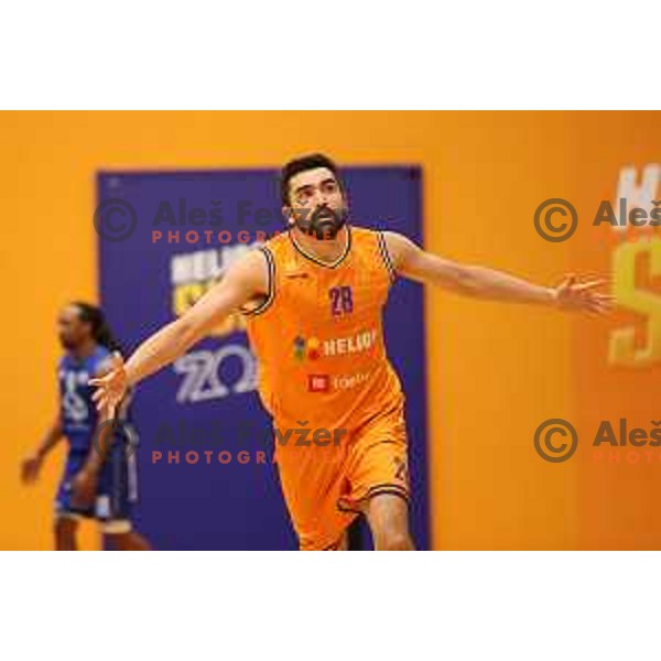 Venky Jois in action during Nova KBM league match between Helios Suns and Terme Olimia Podcetrtek in Domzale, Slovenia on January 22, 2022
