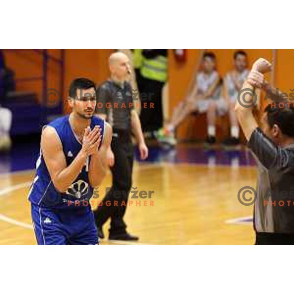 Simo Atanackovic in action during Nova KBM league match between Helios Suns and Terme Olimia Podcetrtek in Domzale, Slovenia on January 22, 2022