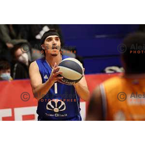 Nedzad Muratovic in action during Nova KBM league match between Helios Suns and Terme Olimia Podcetrtek in Domzale, Slovenia on January 22, 2022