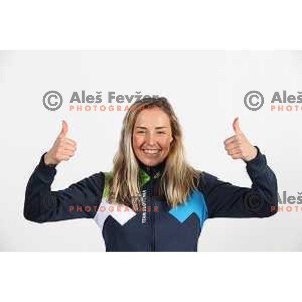 Anamarija Lampic, member of Slovenia Olympic team for Beijing 2022 Winter Olympic games during photo shooting in Ljubljana, Slovenia on January 24, 2022