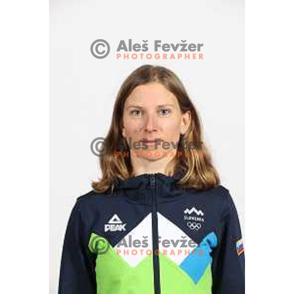 Urska Pribosic, member of Slovenia Olympic team for Beijing 2022 Winter Olympic games during photo shooting in Ljubljana, Slovenia on January 24, 2022