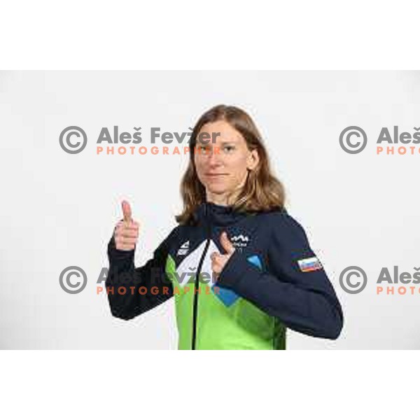 Urska Pribosic, member of Slovenia Olympic team for Beijing 2022 Winter Olympic games during photo shooting in Ljubljana, Slovenia on January 24, 2022