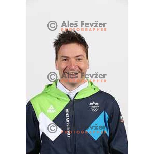 Rok Marguc, member of Slovenia Olympic team for Beijing 2022 Winter Olympic games during photo shooting in Ljubljana, Slovenia on January 24, 2022