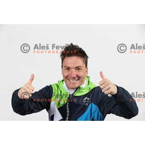 Rok Marguc, member of Slovenia Olympic team for Beijing 2022 Winter Olympic games during photo shooting in Ljubljana, Slovenia on January 24, 2022