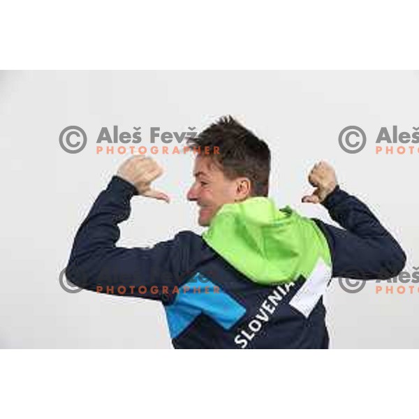 Rok Marguc, member of Slovenia Olympic team for Beijing 2022 Winter Olympic games during photo shooting in Ljubljana, Slovenia on January 24, 2022