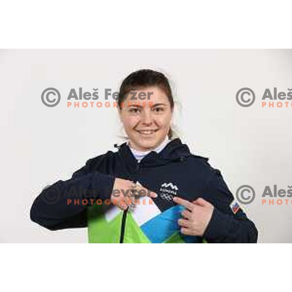 Neja Dvornik, member of Slovenia Olympic team for Beijing 2022 Winter Olympic games during photo shooting in Ljubljana, Slovenia on January 24, 2022