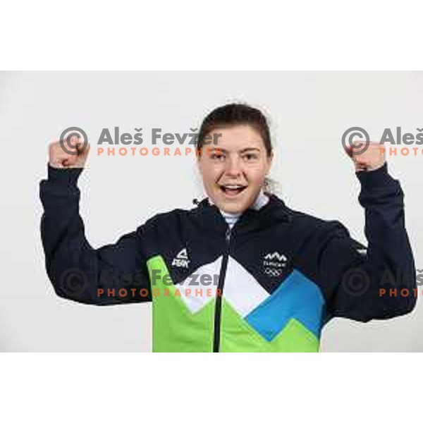 Neja Dvornik, member of Slovenia Olympic team for Beijing 2022 Winter Olympic games during photo shooting in Ljubljana, Slovenia on January 24, 2022