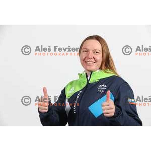 Marusa Ferk, member of Slovenia Olympic team for Beijing 2022 Winter Olympic games during photo shooting in Ljubljana, Slovenia on January 24, 2022
