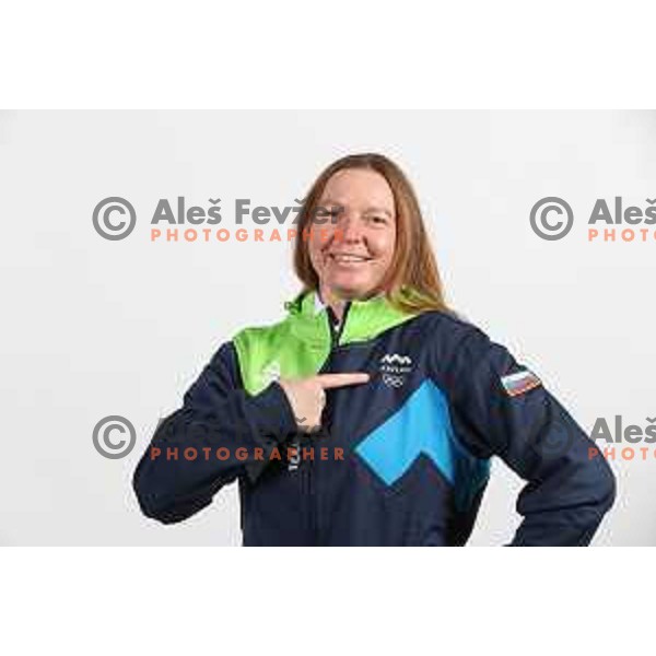 Marusa Ferk, member of Slovenia Olympic team for Beijing 2022 Winter Olympic games during photo shooting in Ljubljana, Slovenia on January 24, 2022