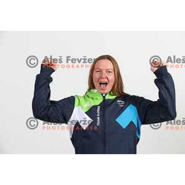 Marusa Ferk, member of Slovenia Olympic team for Beijing 2022 Winter Olympic games during photo shooting in Ljubljana, Slovenia on January 24, 2022