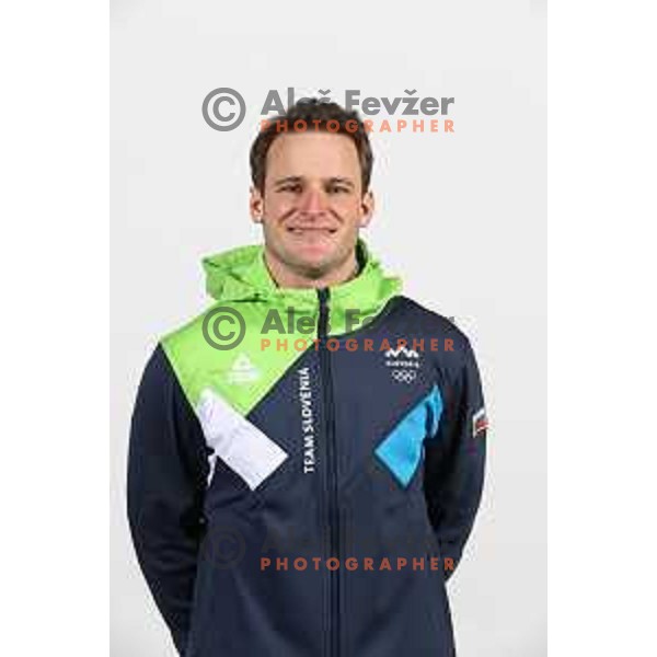 Tim Mastnak, member of Slovenia Olympic team for Beijing 2022 Winter Olympic games during photo shooting in Ljubljana, Slovenia on January 24, 2022