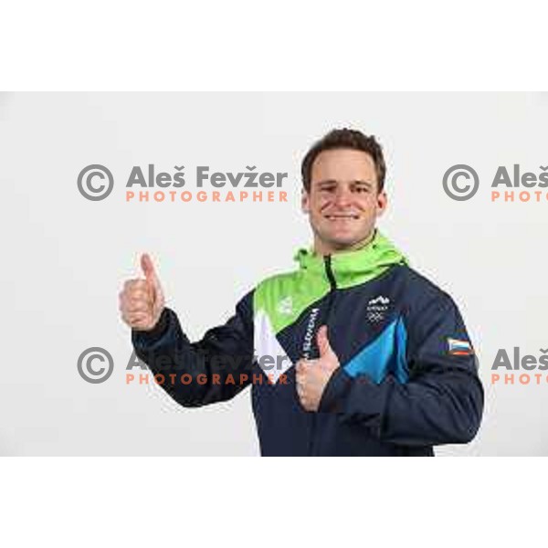 Tim Mastnak, member of Slovenia Olympic team for Beijing 2022 Winter Olympic games during photo shooting in Ljubljana, Slovenia on January 24, 2022