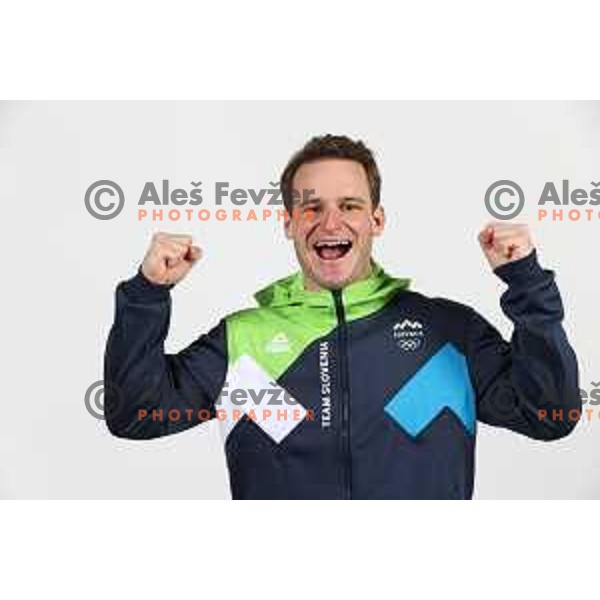 Tim Mastnak, member of Slovenia Olympic team for Beijing 2022 Winter Olympic games during photo shooting in Ljubljana, Slovenia on January 24, 2022