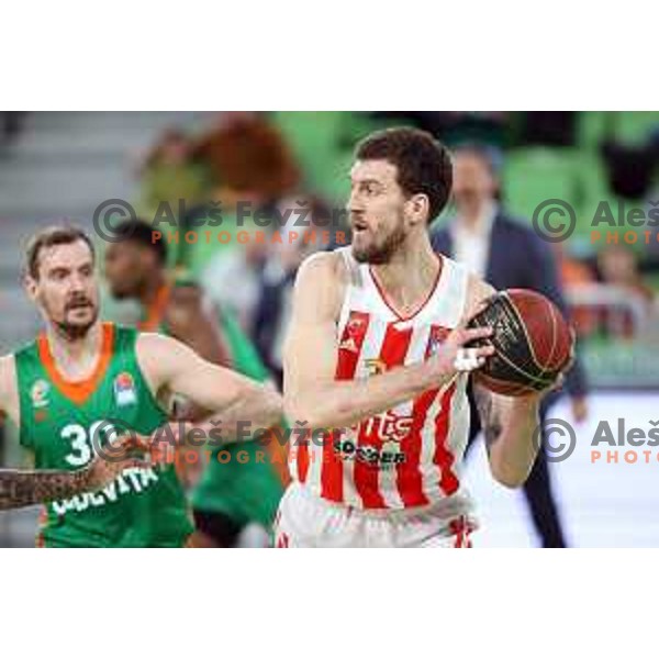 Ognjen Kuzmic in action during ABA league regular season basketball match between Cedevita Olimpija and Crvena Zvezda in Stozice, Arena, Ljubljana, Slovenia on January 24, 2022 