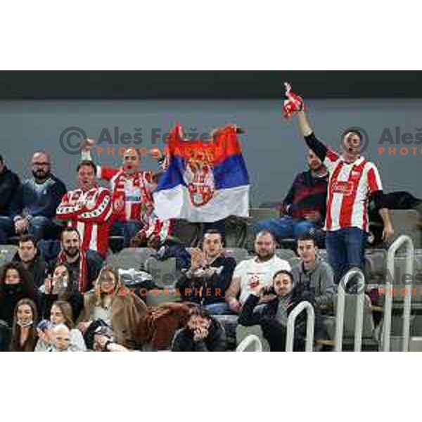 in action during ABA league regular season basketball match between Cedevita Olimpija and Crvena Zvezda in Stozice, Arena, Ljubljana, Slovenia on January 24, 2022