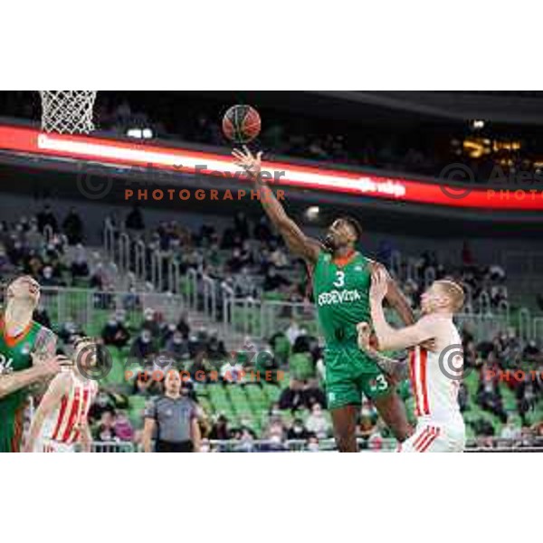 Melvin Ejim in action during ABA league regular season basketball match between Cedevita Olimpija and Crvena Zvezda in Stozice, Arena, Ljubljana, Slovenia on January 24, 2022