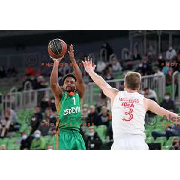 Yogi Ferrell in action during ABA league regular season basketball match between Cedevita Olimpija and Crvena Zvezda in Stozice, Arena, Ljubljana, Slovenia on January 24, 2022