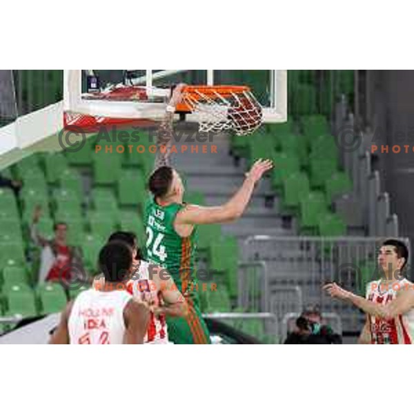 Alen Omic in action during ABA league regular season basketball match between Cedevita Olimpija and Crvena Zvezda in Stozice, Arena, Ljubljana, Slovenia on January 24, 2022