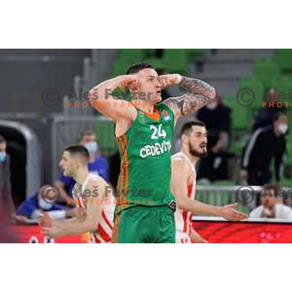 Alen Omic in action during ABA league regular season basketball match between Cedevita Olimpija and Crvena Zvezda in Stozice, Arena, Ljubljana, Slovenia on January 24, 2022