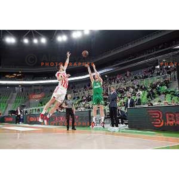 Jaka Blazic in action during ABA league regular season basketball match between Cedevita Olimpija and Crvena Zvezda in Stozice, Arena, Ljubljana, Slovenia on January 24, 2022