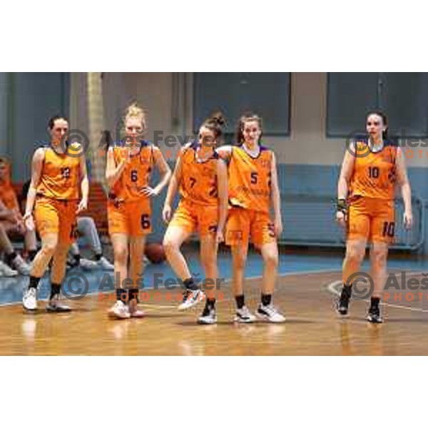 Manca Vesel in action during 1.SKL women basketball match between Derby Jezica and Tosama Ledita, Slovenia on January 25, 2022