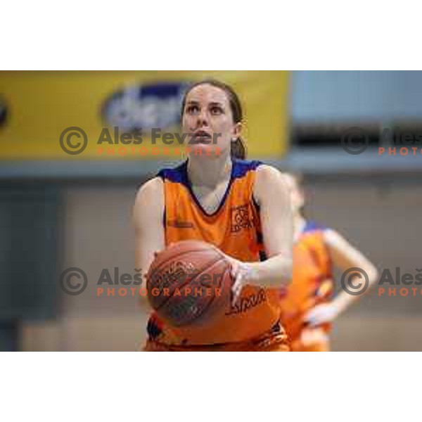 Ursa Zibert in action during 1.SKL women basketball match between Derby Jezica and Tosama Ledita, Slovenia on January 25, 2022