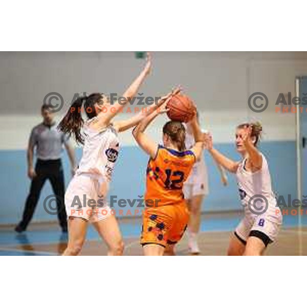 Ursa Zibert in action during 1.SKL women basketball match between Derby Jezica and Tosama Ledita, Slovenia on January 25, 2022