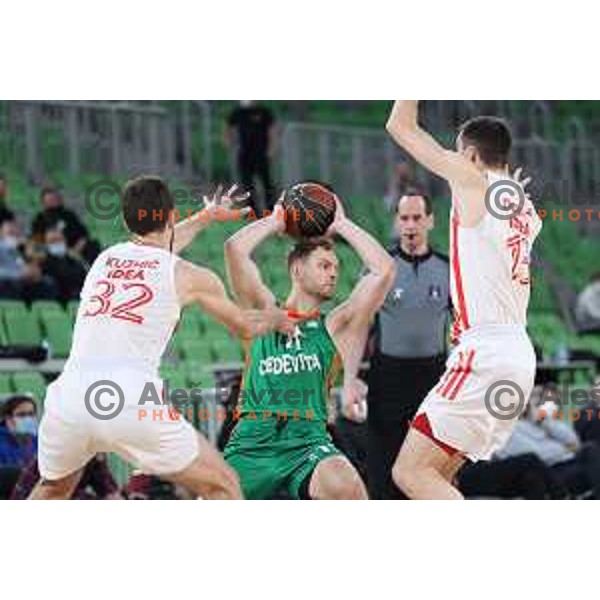 Jaka Blazic in action during ABA league regular season basketball match between Cedevita Olimpija and Crvena Zvezda in Stozice, Arena, Ljubljana, Slovenia on January 24, 2022