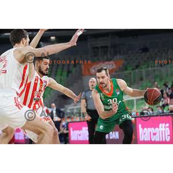 Zoran Dragic in action during ABA league regular season basketball match between Cedevita Olimpija and Crvena Zvezda in Stozice, Arena, Ljubljana, Slovenia on January 24, 2022