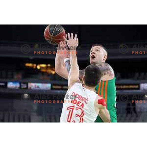 Alen Omic in action during ABA league regular season basketball match between Cedevita Olimpija and Crvena Zvezda in Stozice, Arena, Ljubljana, Slovenia on January 24, 2022