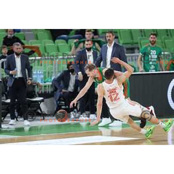 Jaka Blazic in action during ABA league regular season basketball match between Cedevita Olimpija and Crvena Zvezda in Stozice, Arena, Ljubljana, Slovenia on January 24, 2022