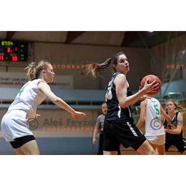 Merisa Dautovic in action during 1.SKL women basketball match between Akson Ilirija and VBO Maribor in Ljubljana, Slovenia on January 26, 2022