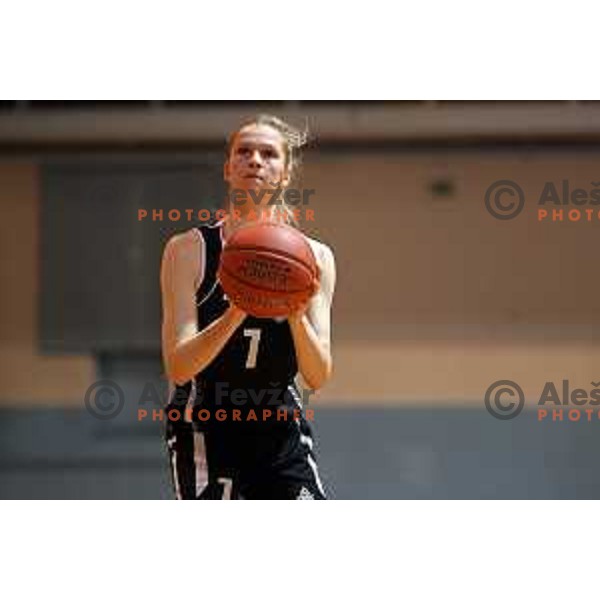 Natalija Hocevar in action during 1.SKL women basketball match between Akson Ilirija and VBO Maribor in Ljubljana, Slovenia on January 26, 2022