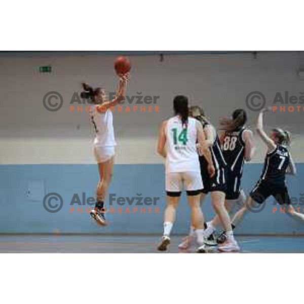 Hana Sambolic in action during 1.SKL women basketball match between Akson Ilirija and VBO Maribor in Ljubljana, Slovenia on January 26, 2022