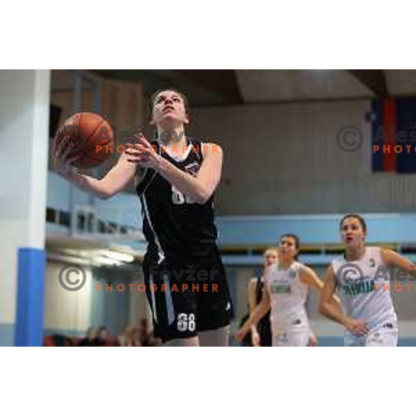 Merisa Dautovic in action during 1.SKL women basketball match between Akson Ilirija and VBO Maribor in Ljubljana, Slovenia on January 26, 2022