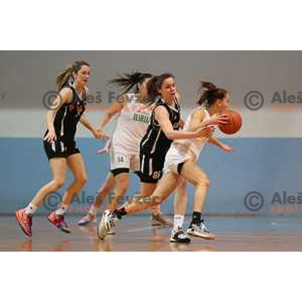 Hana Sambolic in action during 1.SKL women basketball match between Akson Ilirija and VBO Maribor in Ljubljana, Slovenia on January 26, 2022